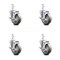 Service Caster 4 Inch Gray Poly Wheel Swivel 3/4 Inch Square Stem Caster Set with Brake SCC SCC-SQ20S414-PPUB-GRY-TLB-34-4 - alternate 1